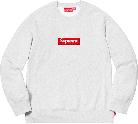 Supreme Box Logo Crewneck Sweatshirt Heather Grey - Novelship