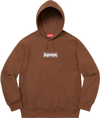 Supreme Bandana Box Logo Hooded Sweatshirt Dark Brown - Novelship