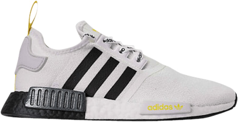 adidas NMD R1 STLT Primeknit White Black Bright Yellow FV2549
