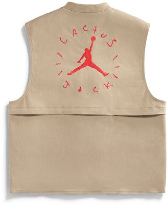 Travis Scott Cactus Jack x Jordan Utility Vest Desert Khaki/University Red