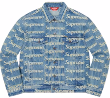Supreme Frayed Logos Denim Trucker Jacket Blue Supreme Frayed Logos Denim Trucker Jacket Blue
