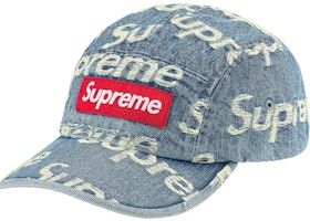 Supreme Frayed Logos Denim Camp Cap Blue Supreme Frayed Logos Denim Camp Cap Blue