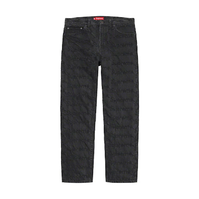 Supreme Frayed Logos Regular Jean Black