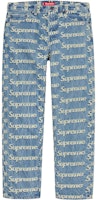 Supreme Frayed Logos Regular Jean Blue Supreme Frayed Logos Regular Jean Blue