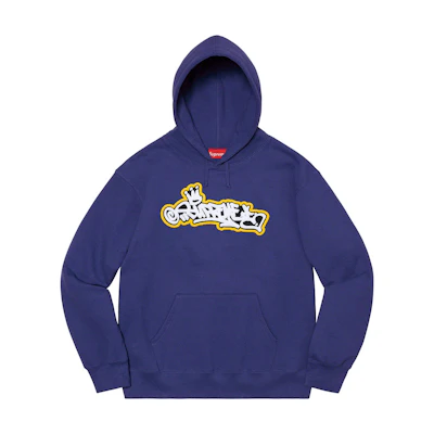 Supreme Handstyle Hooded Sweatshirt Washed Navy