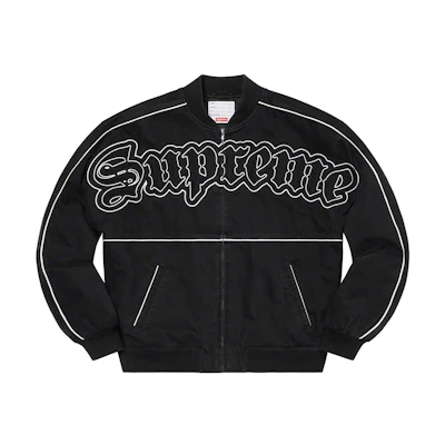 Supreme Twill Old English Varsity Jacket Black