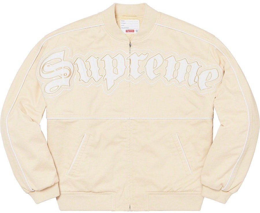 supreme-twill-old-english-varsity-jacket-tan