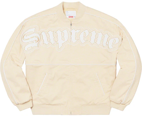 Jaket Varsity Supreme Twill Old English Warna Tan Buy Jaket Varsity Supreme Twill Old English Warna Tan