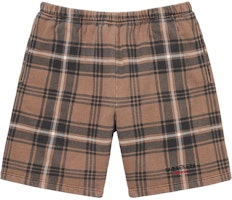 Supreme Plaid Sweatshort Brown