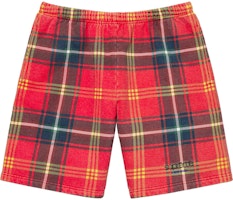 Supreme Plaid Sweatshort Red