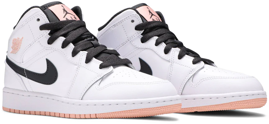 Air jordan 1 mid white grade school deals