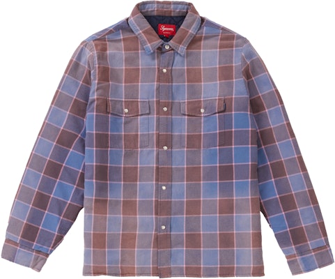 Quilted faded 2025 plaid shirt