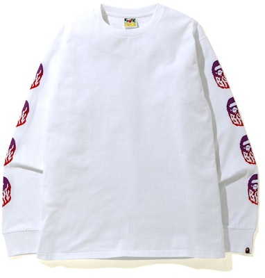 BAPE Gradation Flame L/S Tee White Buy BAPE Gradation Flame L/S Tee White