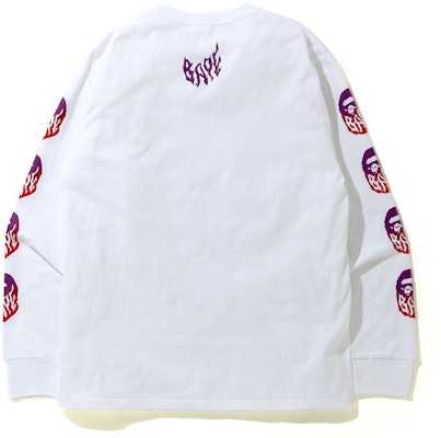 BAPE Gradation Flame L/S Tee White Order BAPE Gradation Flame L/S Tee White