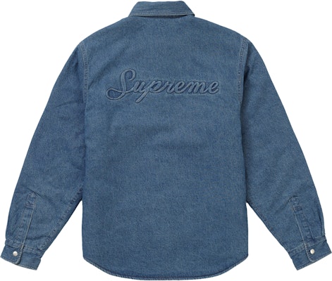 Supreme Sherpa Lined Denim Shirt Blue