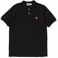Bape Silicon Ape Head One Point Polo Black Bape Silicon Ape Head One Point Polo Black