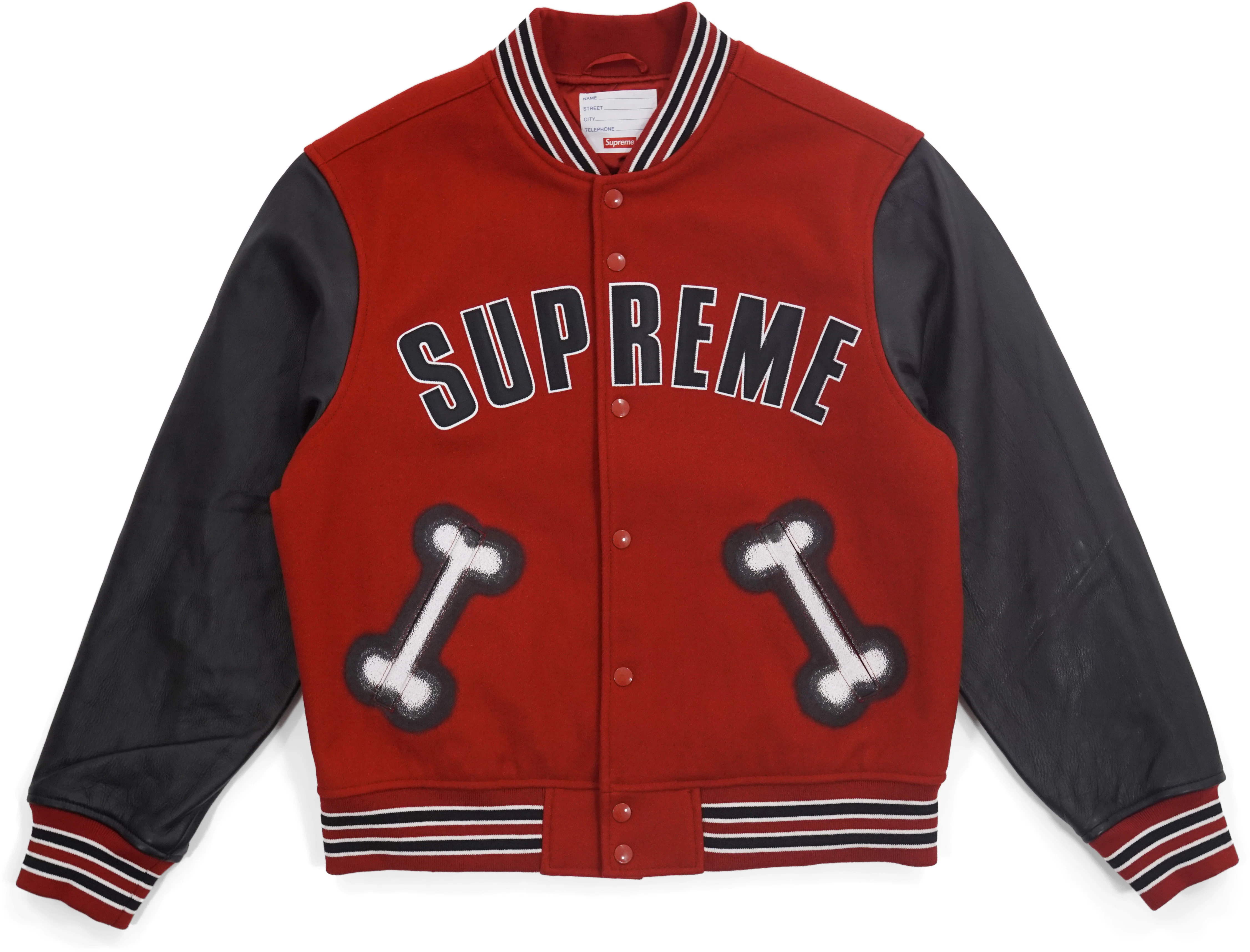 Supreme varsity jacket deals red