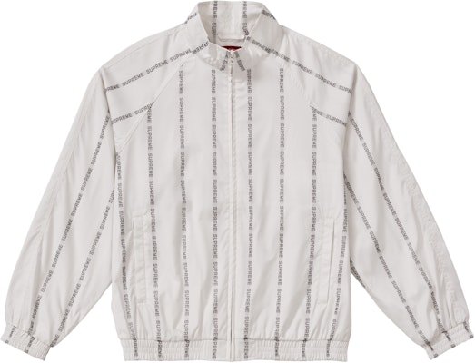 Supreme Reflective Text Track Jacket White Novelship