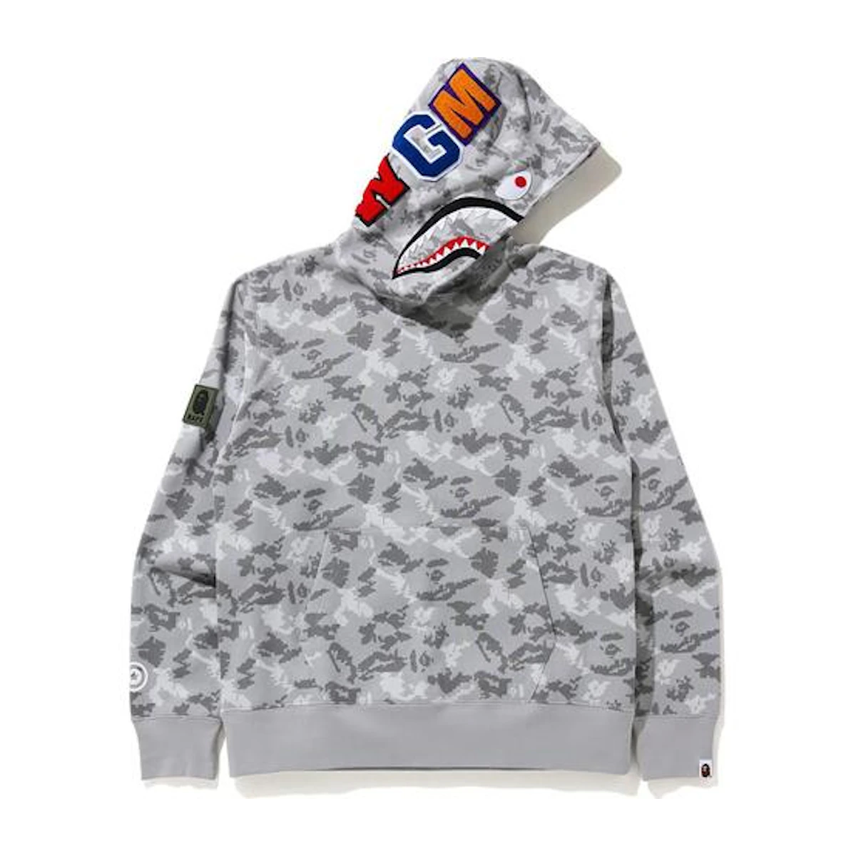 Bape shark hoodie grey sales