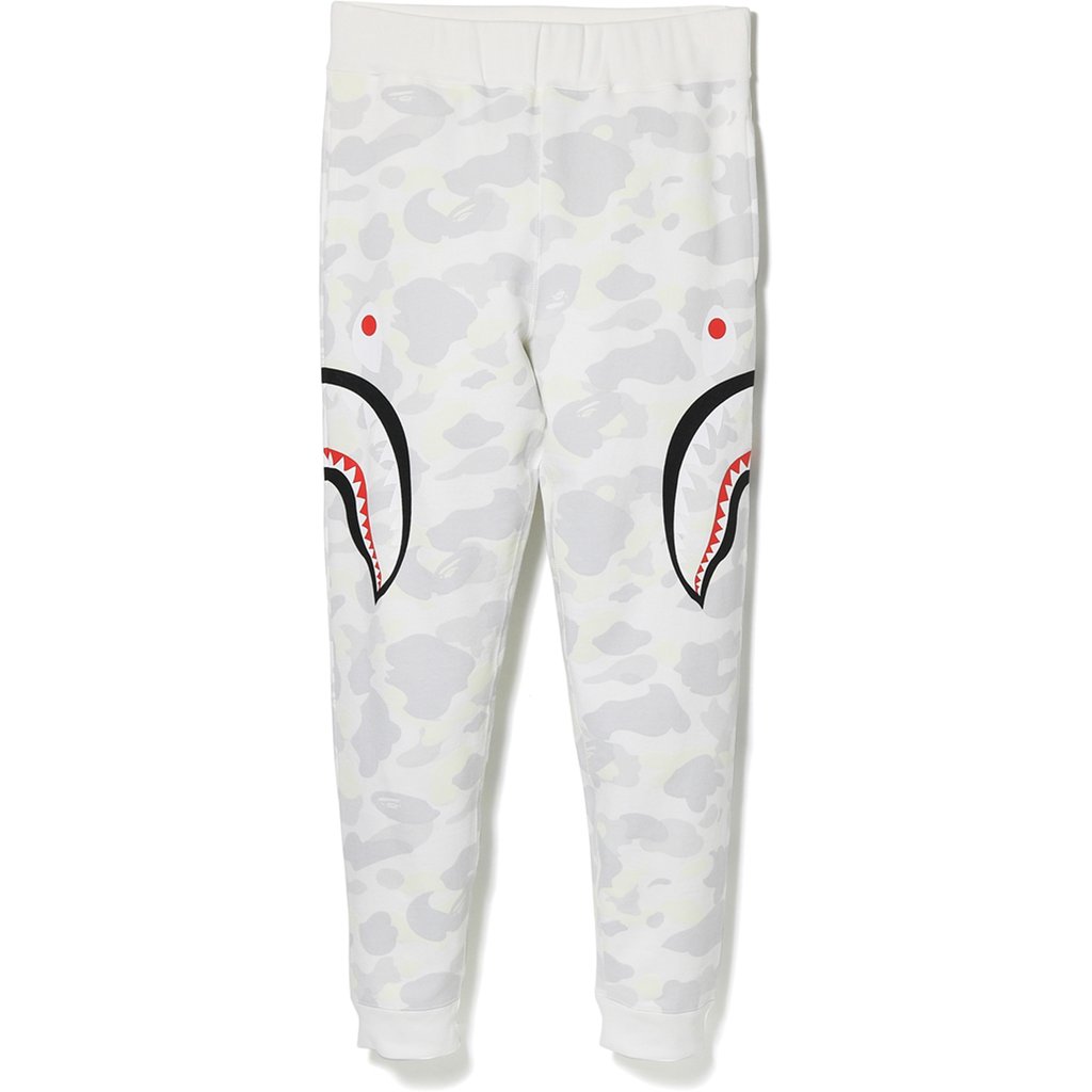 Bape City Camo Side Shark Slim Sweat Pants White - Novelship