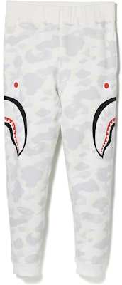 Bape City Camo Side Shark Slim Sweat Pants White Novelship
