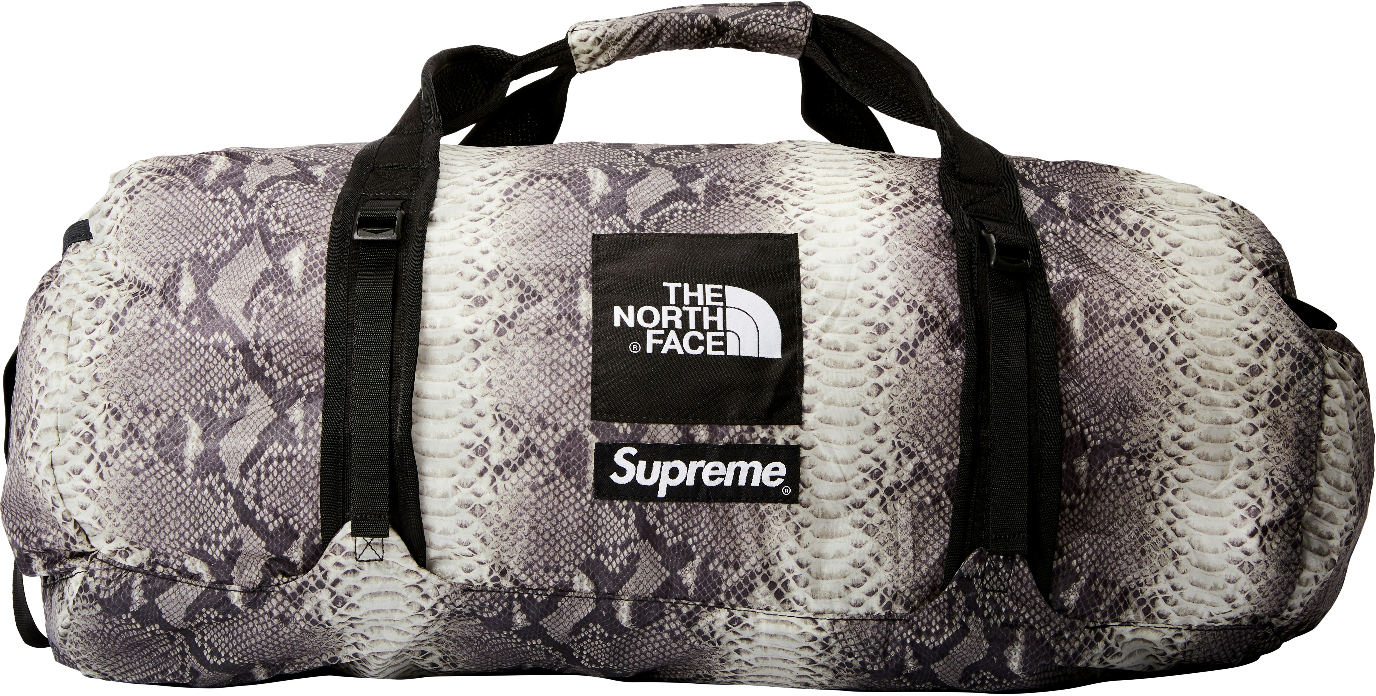 supreme-the-north-face-snakeskin-flyweight-duffle-bag-black