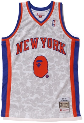 Bape Mitchell & Ness Knicks ABC Basketball Swingman Jersey White