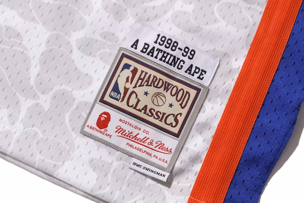 Bape Mitchell Ness Knicks ABC Basketball Swingman Jersey White