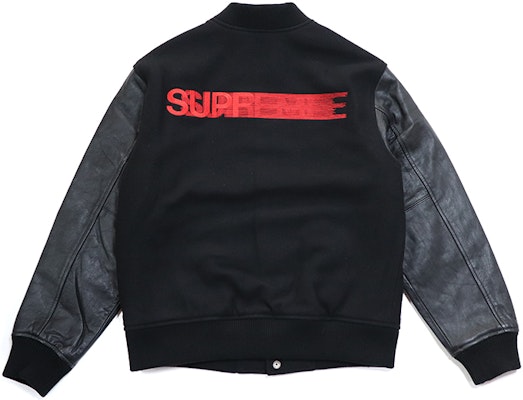 Supreme Motion Logo Varsity Jacket Black Buy Supreme Motion Logo Varsity Jacket Black