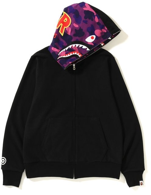 Bape ponr outlet shark hoodie black
