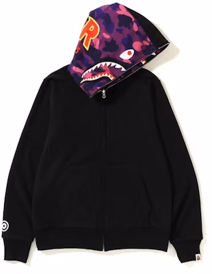 Color camo reversible shark full deals zip hoodie