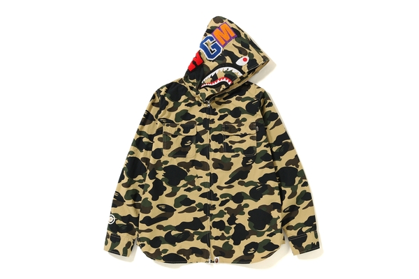 Bape 1st Camo Shark Hoodie Shirt Yellow - Novelship