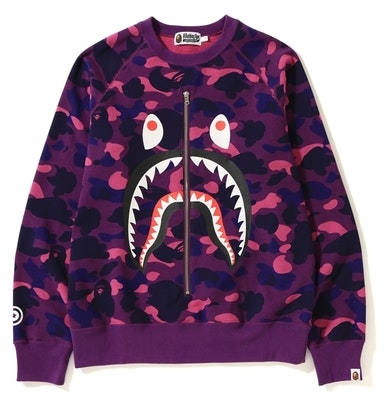 Bape Color Camo Shark Crewneck Purple Novelship