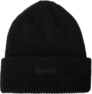 Supreme FW18 Topi Beanie Hitam Longgar Buy Supreme FW18 Topi Beanie Hitam Longgar