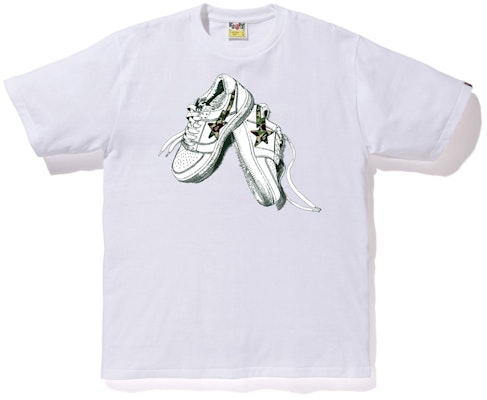 BAPE ABC Camo Bapesta Tee White/Green Buy BAPE ABC Camo Bapesta Tee White/Green