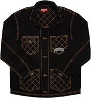 Supreme Diamond Stitch Denim Chore Coat Black