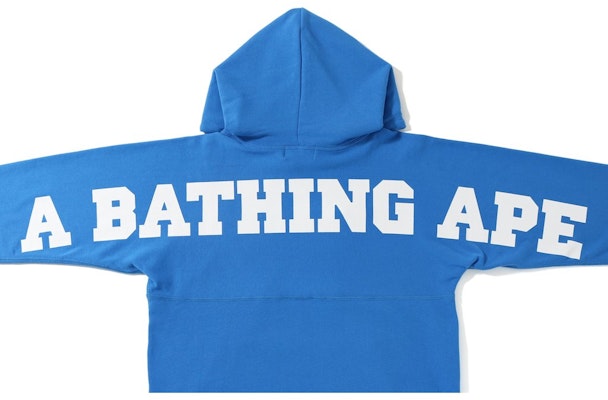 Bape Pastel Color Big Logo Wide Pullover Hoodie Blue Novelship