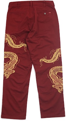 Supreme Dragon Work Pant Red Order Supreme Dragon Work Pant Red