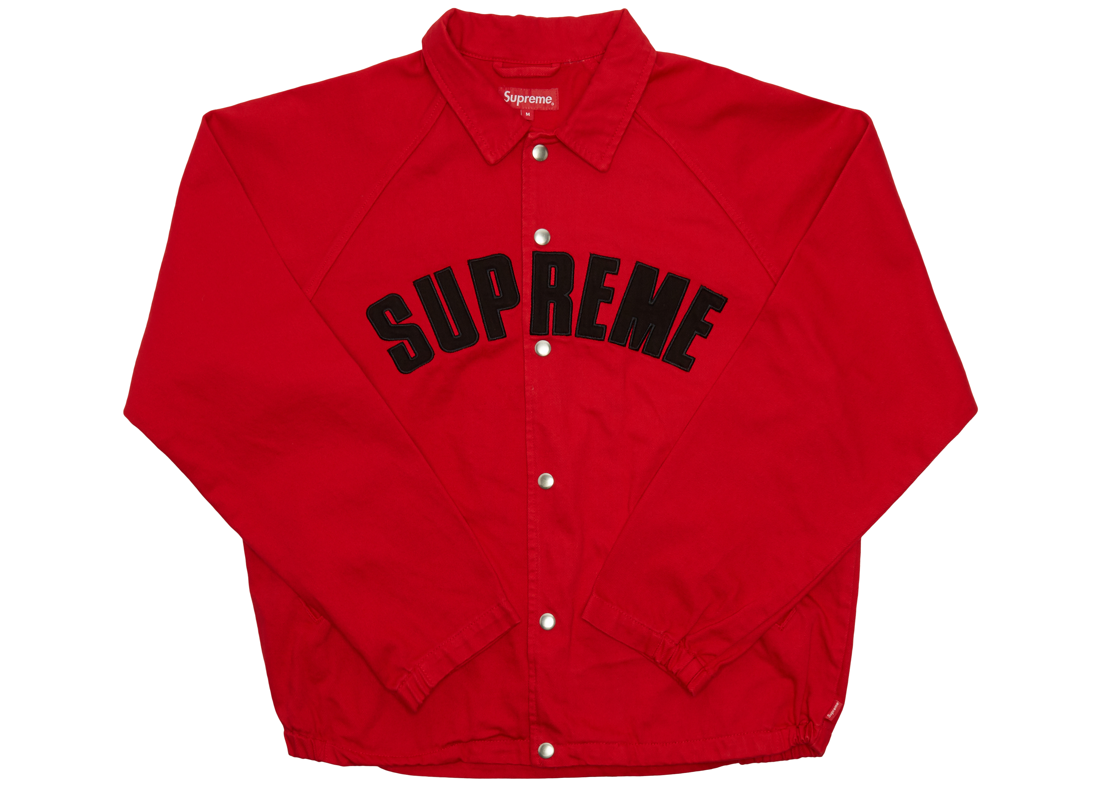 Buy Supreme红色翻扣斜纹夹克