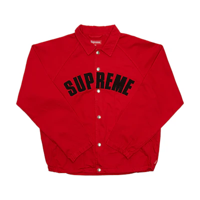 Supreme Snap Front Twill Jacket Red