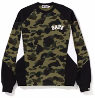 Bape 1st Camo Color Block Crewneck Green Bape 1st Camo Color Block Crewneck Green