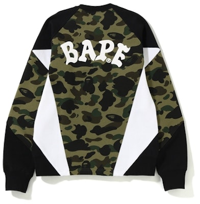 Bape 1st Camo Color Block Crewneck Green Order Bape 1st Camo Color Block Crewneck Green