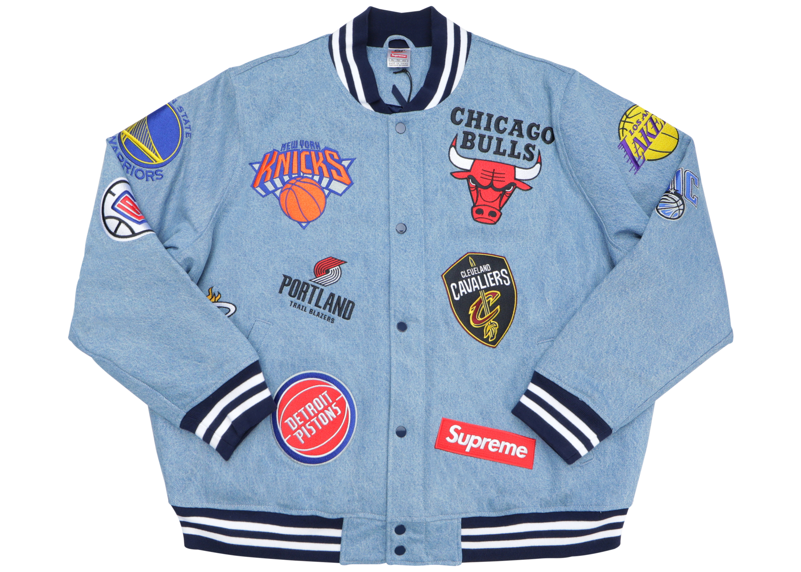 Supreme x Nike NBA Teams Warm 'Up Jacket Denim - Novelship