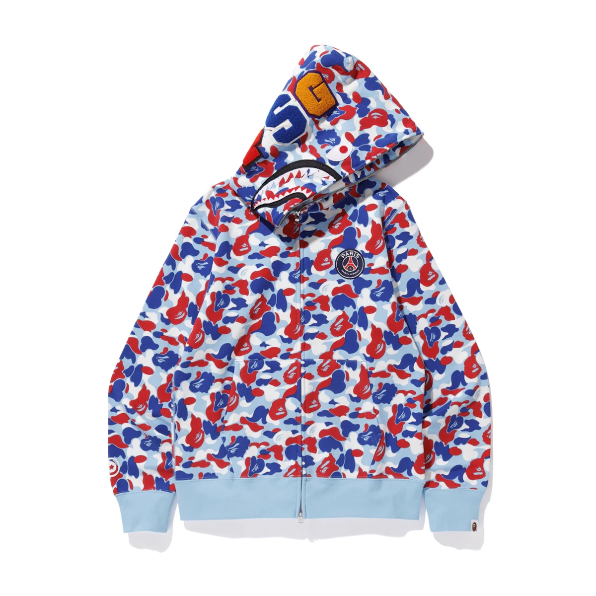Buy Bape PSG Shark Full Zip Hoodie Blue Novelship