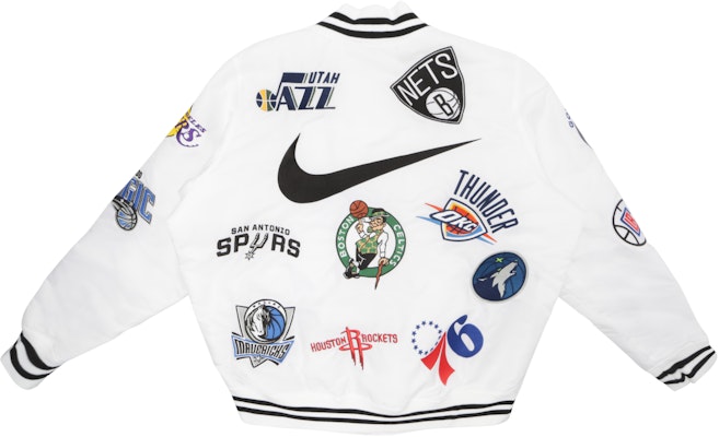 Supreme x Nike NBA Teams Warm 'Up Jacket White - Novelship