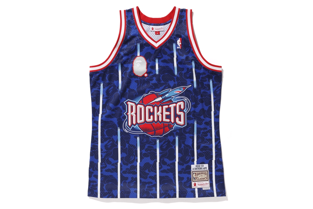 Bape Mitchell u0026 Ness Rockets ABC Basketball Swingman Jersey Navy - Novelship