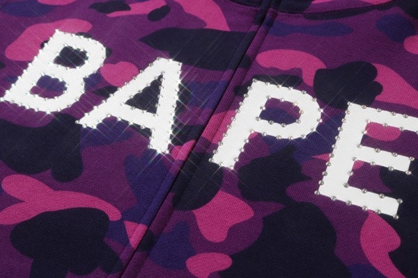 Bape Swarovski Color Camo Full Zip Hoodie Purple - Novelship
