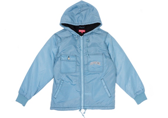 Supreme Sherpa Lined Nylon Zip Jacket Dusty Blue - Novelship