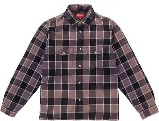 Quilted faded 2025 plaid shirt