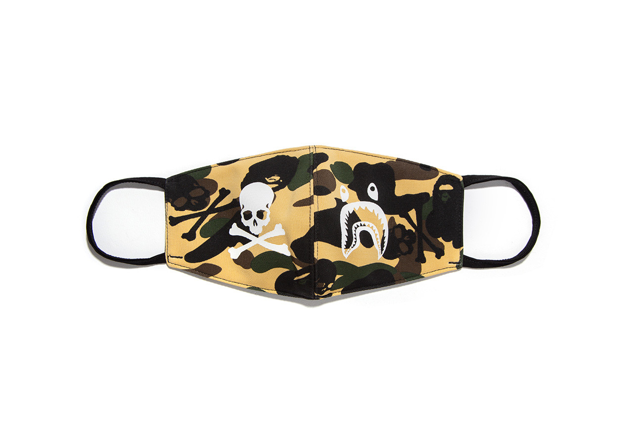 Bape Mastermind Japan Skull & Shark Camo Face Mask Yellow - Novelship